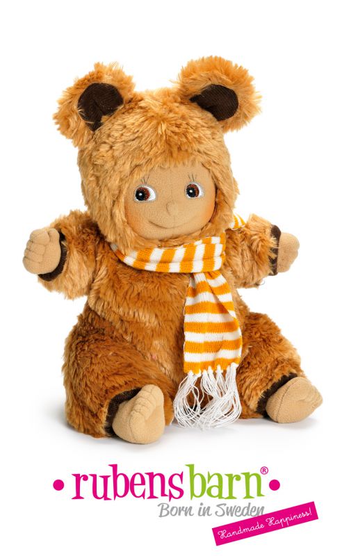 Rubens Barn Empatická bábika - Masky - Medvedík Teddy - 36 cm