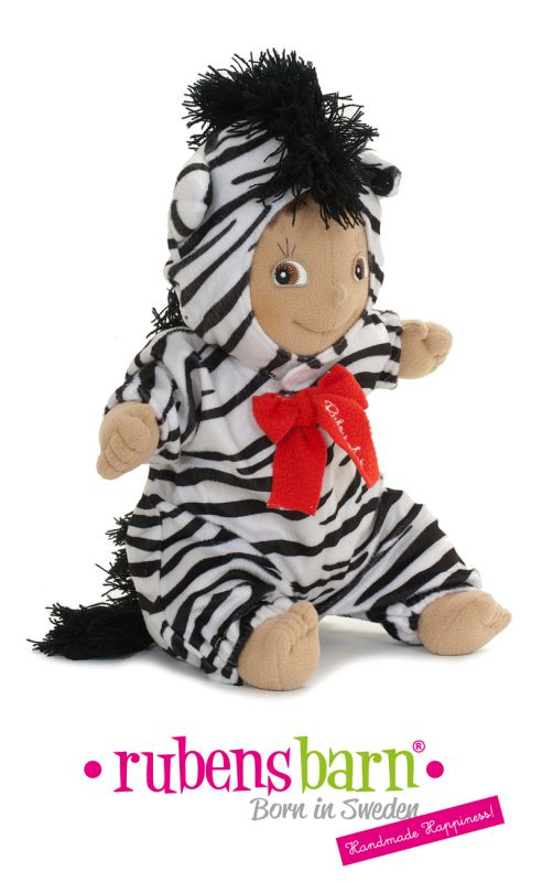 Rubens Barn Empatická bábika - Masky - Zebra - 36 cm