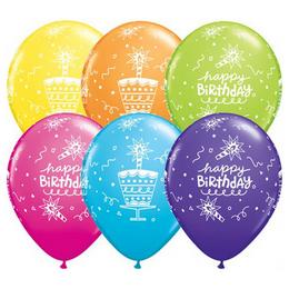 Qualatex balón - Happy Birthday - Narodeniny - 28 cm - 25 ks/bal