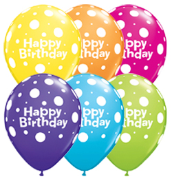 Qualatex balón - Happy Birthday - Narodeniny - 28 cm - 25 ks/bal