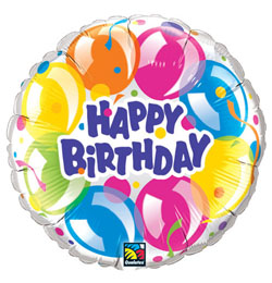 Qualatex Balón - fóliový - Happy Birthday - Narodeniny - 45 cm