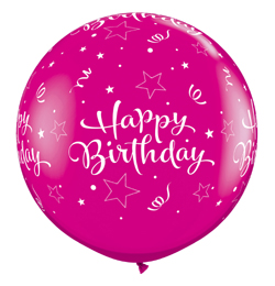 Qualatex balón - Happy Birthday - Narodeniny  - 90 cm - 2 ks/bal