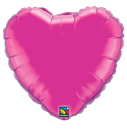 Qualatex - Balón fóliový - Srdce - Magenta - Sýto ružové - 90 cm