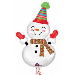 Vianočný Super Shape fóliový balón - veselý snehuliak - Smiley Snowman - 91 cm