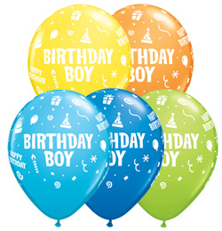 Qualatex balón - Happy Birthday - Narodeniny pre chlapca - 28 cm - 6 ks/bal