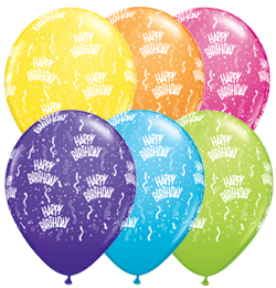 Qualatex balón - Happy Birthday - Narodeniny - 28 cm - 25 ks/bal