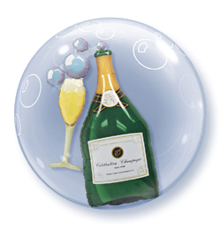 Balón Double Bubbles - Šampanské - Sekt - 60 cm