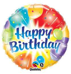 Qualatex Balón - fóliový - Happy Birthday - Narodeniny - 45 cm