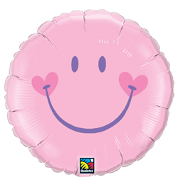 QUALATEX Fóliový BALÓN - Ružový Smile - Smajlík - 45 cm