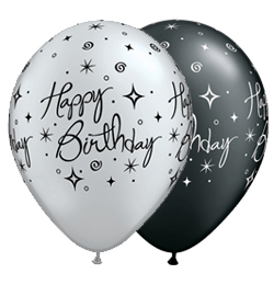 Qualatex balón - Happy Birthday - Narodeniny - 28 cm - 25 ks/bal